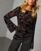 Nurie Velvet Burnout Printed Top