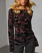 Nurie Velvet Burnout Printed Top