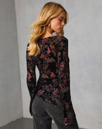 Nurie Velvet Burnout Printed Top