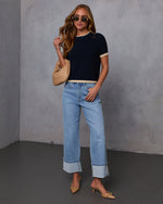 Clocking In Short Sleeve Sweater