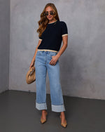 Clocking In Short Sleeve Sweater