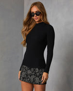 Black % Tobey Ribbed Mock Neck Sweater-3