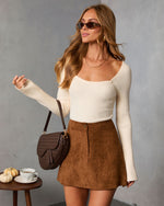 Cream % Samie Sweetheart Neckline Top-1