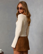 Cream % Samie Sweetheart Neckline Top-4