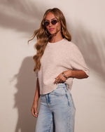 Jolee Knit Contrast Trim Short Sleeve Sweater