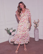 Imelda Floral Chiffon A-Line Midi Dress