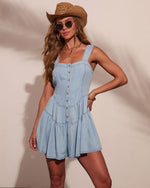Abigail Tiered Chambray Romper