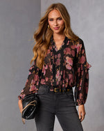 Siana Ruffle Chiffon Top