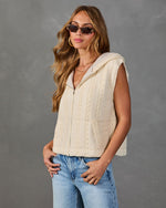 Soft Allure Hooded Cable Knit Vest
