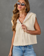 Soft Allure Hooded Cable Knit Vest