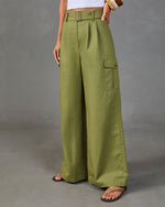 Free Roamer Belted Wide Leg Cargo Pants