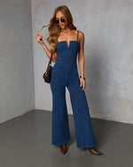 Blue % So Mila Denim Flare Jumpsuit-1