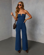 Blue % So Mila Denim Flare Jumpsuit-6