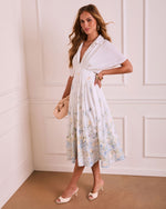 Airy Blossom Floral Midi Shirt Dress