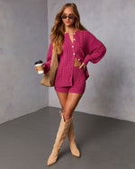 Magenta % Chai Moon High Rise Knit Shorts-2