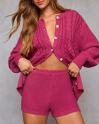 Magenta % Chai Moon High Rise Knit Shorts-1