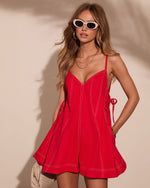 Nyrah Twill Side Tie Romper