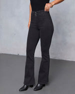 Black % Dorian Super Stretch High Rise Flare Jeans-3