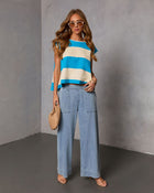 Bobi Relaxed Mid Rise Elastic Waistband Pull On Jeans