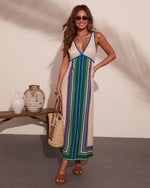 Coastal Current Striped Maxi Dress