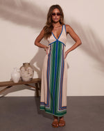 Coastal Current Striped Maxi Dress