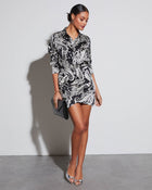 Black/Multi % Cairo Printed Mini Skirt-2