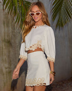 Off-White % Terrie Contrast Design Crop Top-3