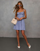 Morning Magnolia Striped Sweetheart Mini Dress