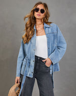 Weekend In Blue Waist Tie Denim Jacket