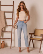 Teagan Super Stretch High Rise Straight Jeans