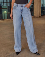 Claira Rigid Pintuck Relaxed Leg Jeans