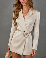 Romantic Hour Satin Waist Tie Romper