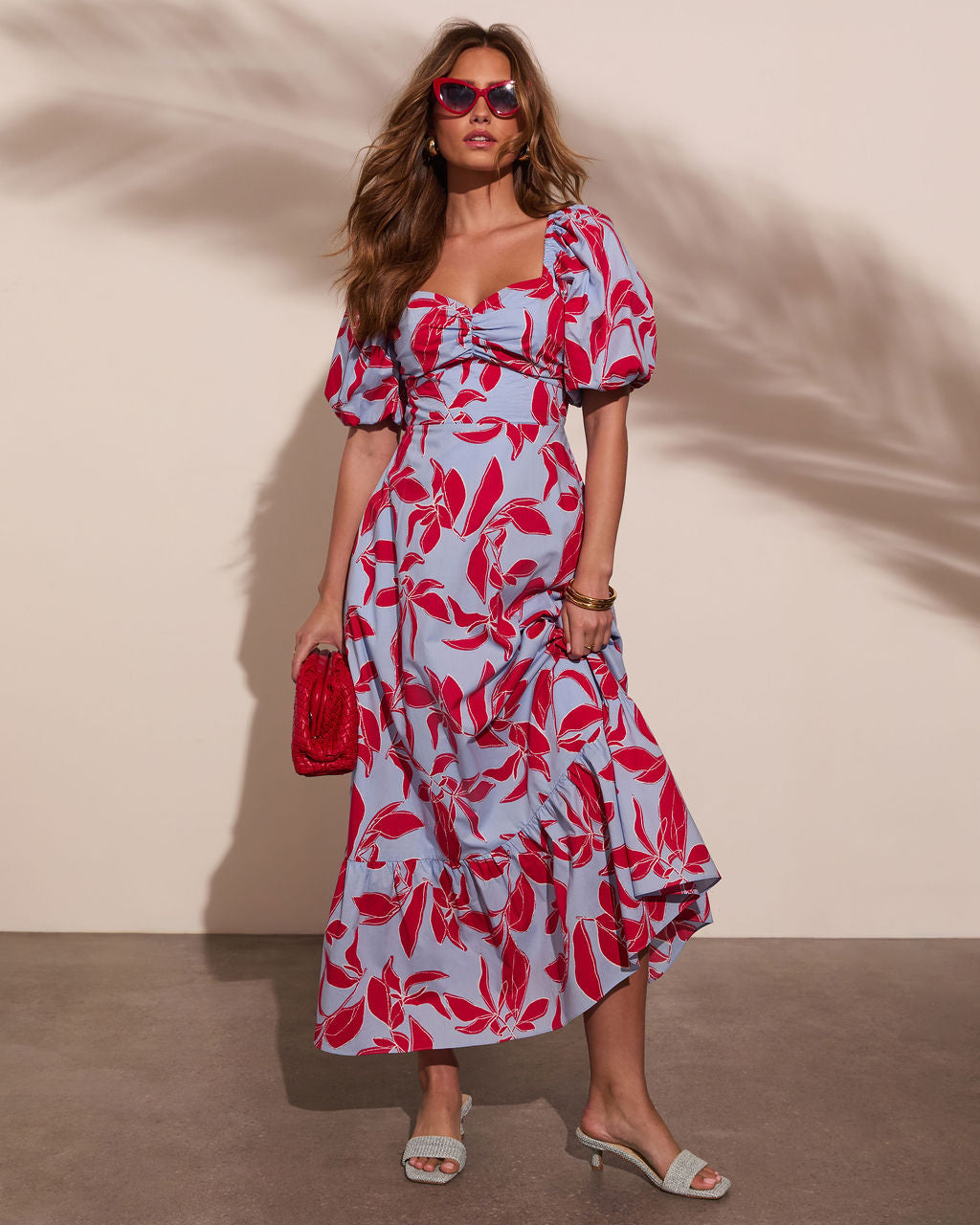 Elisson Floral Puff Sleeve Maxi Dress – VICI