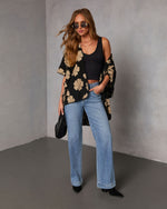 Saldana Printed Oversized Cardigan