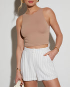 Demetria Linen Pocketed Shorts