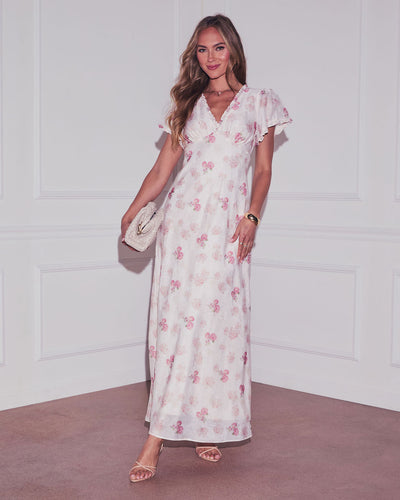 floral jacquard maxi dress Lorrie Floral Jacquard Maxi Dress – VICI