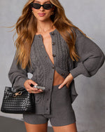 Charcoal % Chai Moon High Rise Knit Shorts-6