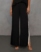 Black % Lainey Contrast Trim Pants-1