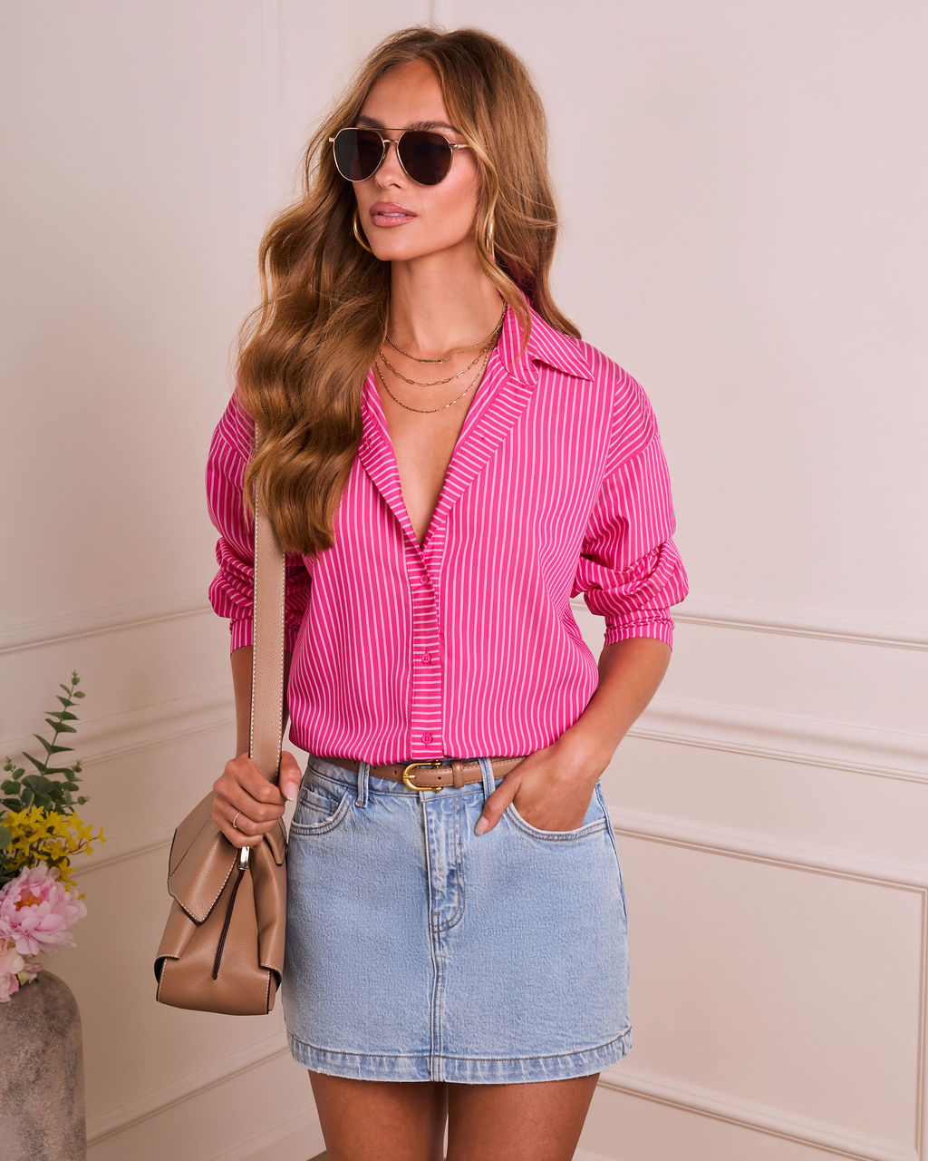 Muse Button Collection Delicate Muse Button Down Top – VICI