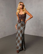 Dark Brown % Boho Cowgirl Suede Lace Up Top-2