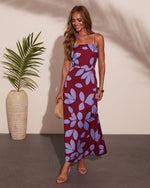 Marina Chic Abstract Tropical Maxi Dress