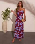 Marina Chic Abstract Tropical Maxi Dress