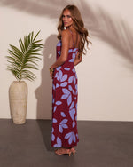 Marina Chic Abstract Tropical Maxi Dress