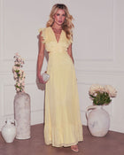 Yellow % Sunsational Cut Out Chiffon Maxi Dress-1
