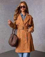 Samelah Suede Belted Trench Coat