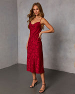 Cool Bloom Floral Jacquard Midi Dress