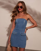 Catherine Strapless Denim Mini Dress