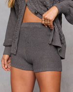 Charcoal % Chai Moon High Rise Knit Shorts-3