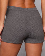 Charcoal % Chai Moon High Rise Knit Shorts-4