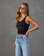 Early Start Seamless Ribbed Lace Trim Tank Top